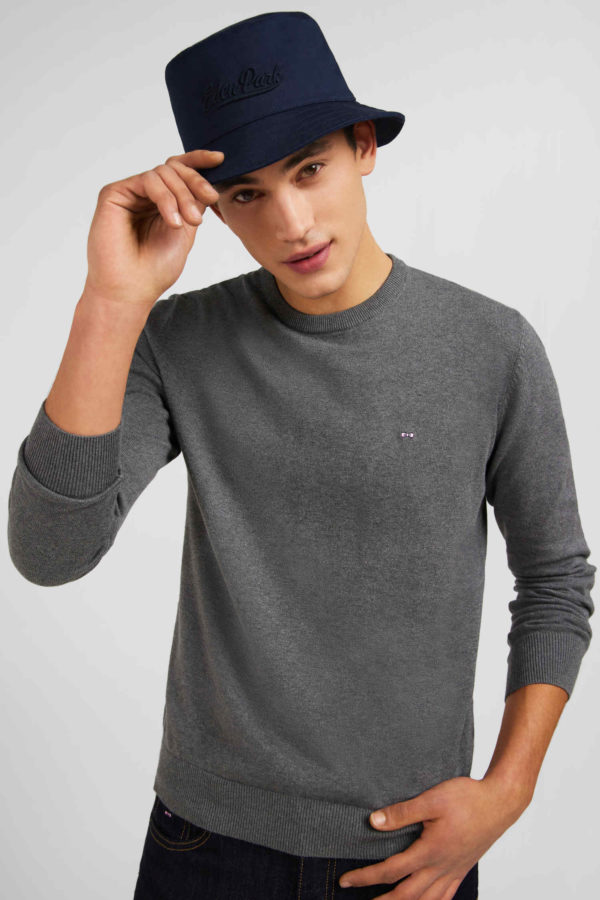 Pull Gris À Col Rond En Coton Eden Park – Image 2