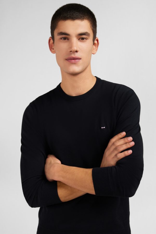 Pull Noir À Col Rond En Coton Eden Park – Image 2