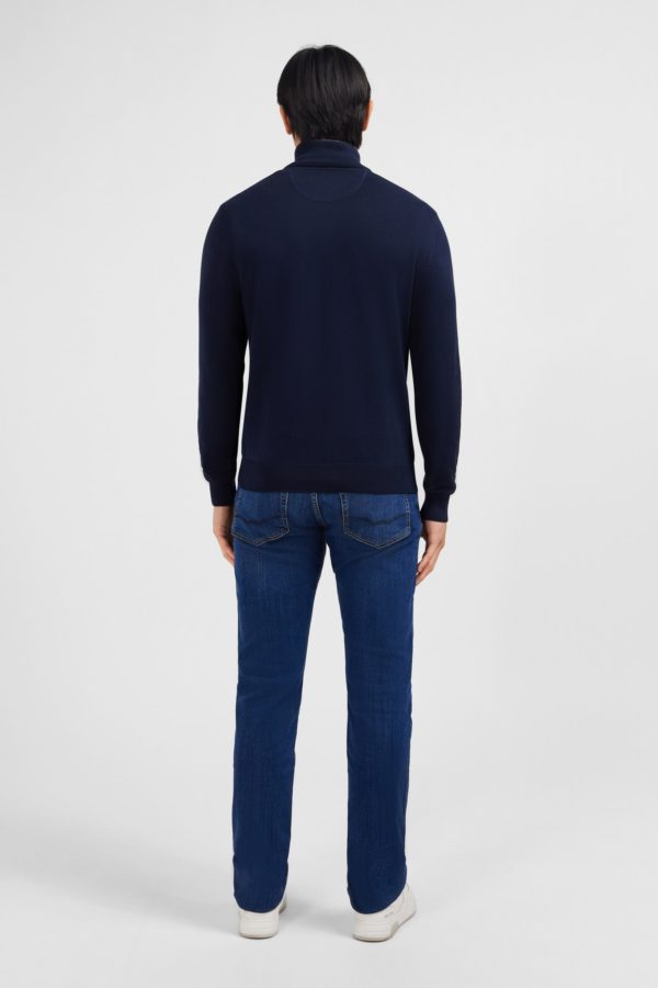 Pull Bleu Marine À Col Camionneur En Coton Eden Park – Image 5
