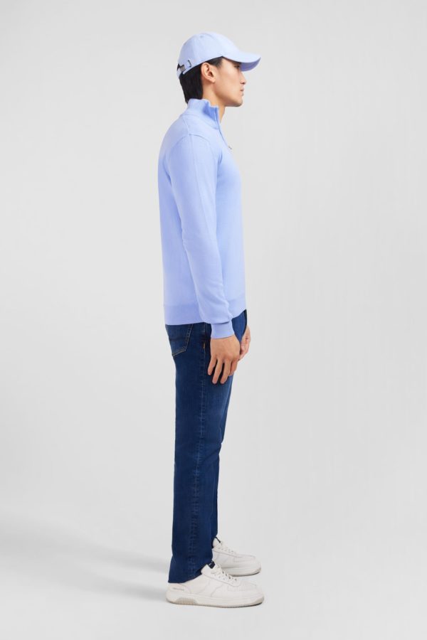 Pull Bleu À Col Camionneur En Coton Eden Park – Image 4