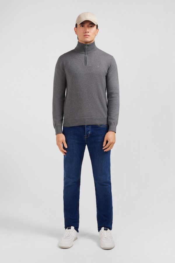 Pull Gris À Col Camionneur En Coton Eden Park – Image 6