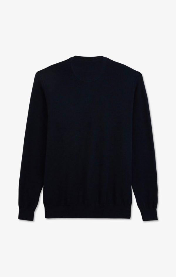 Pull Bleu Marine À Col V En Coton Eden Park – Image 3