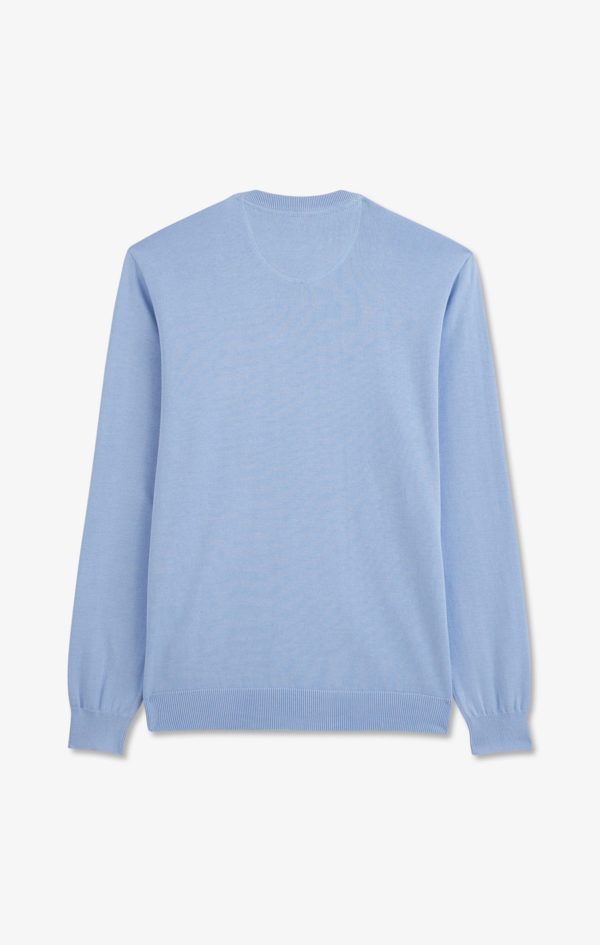 Pull Bleu À Col V En Coton Eden Park – Image 3