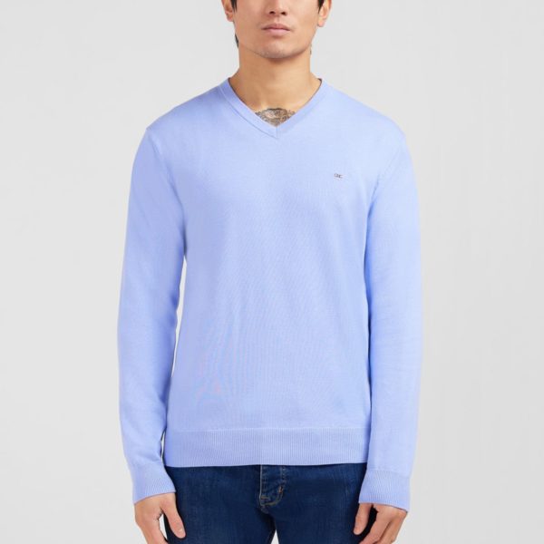 Pull Bleu À Col Rond En Coton Eden Park