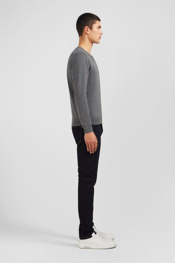 Pull Gris À Col V En Coton Eden Park – Image 4