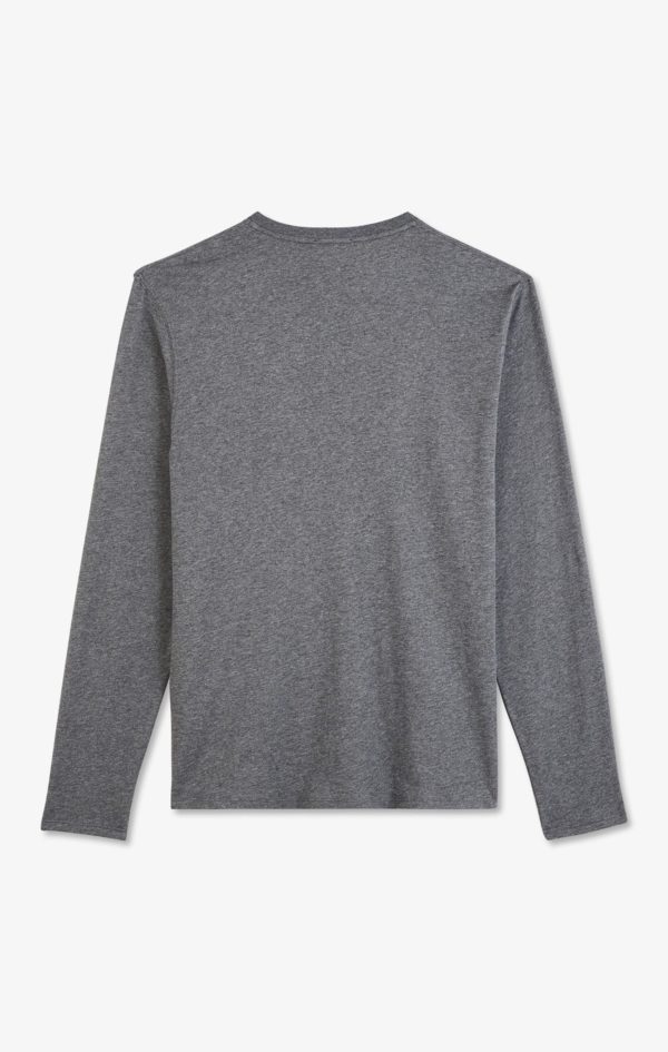 T-shirt Gris Col Rond À Manches Longues Eden Park – Image 3