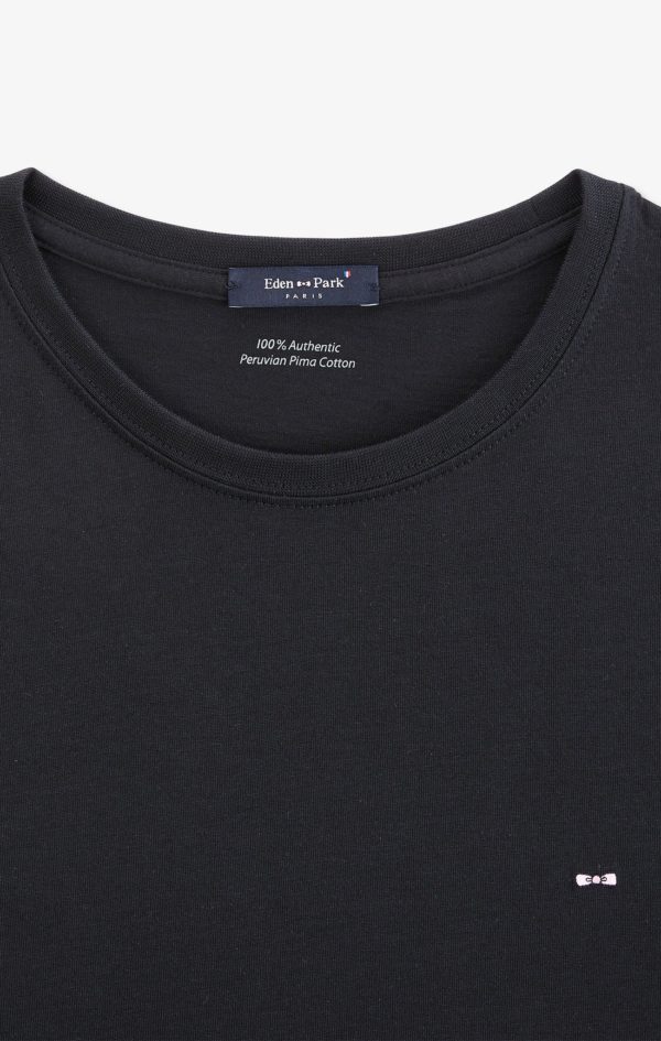 T-shirt Noir Col Rond À Manches Longues Eden Park – Image 3