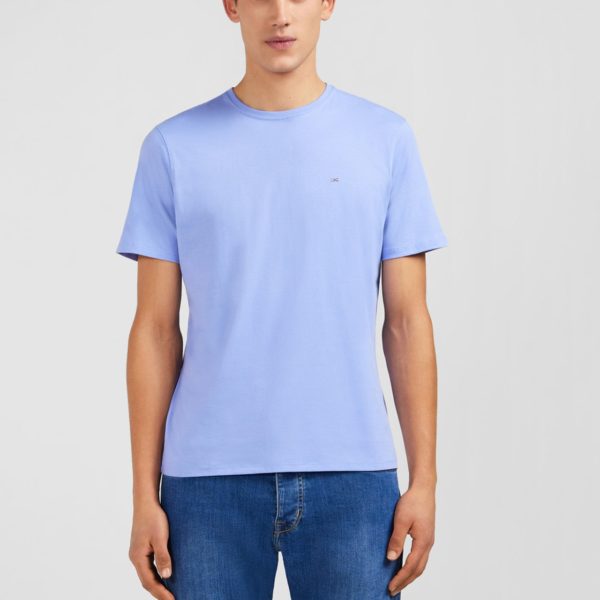 T-shirt Bleu Col Rond À Manches Courtes Eden Park