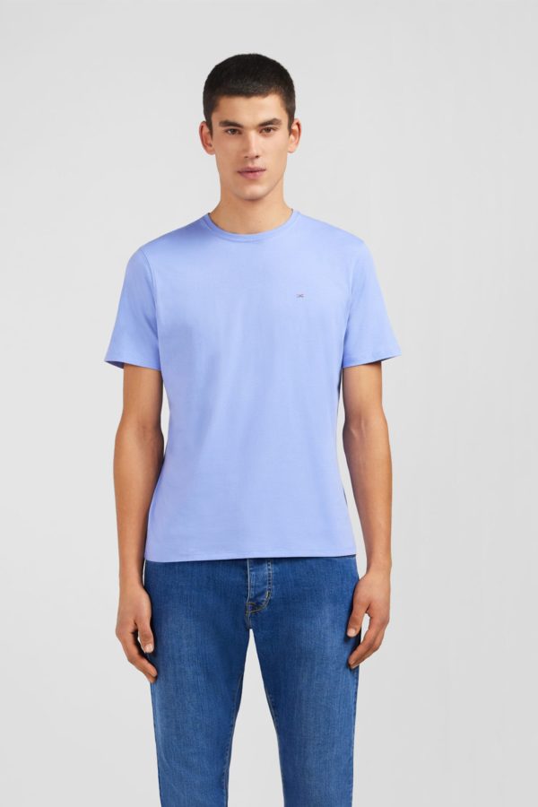 T-shirt Bleu Col Rond À Manches Courtes Eden Park