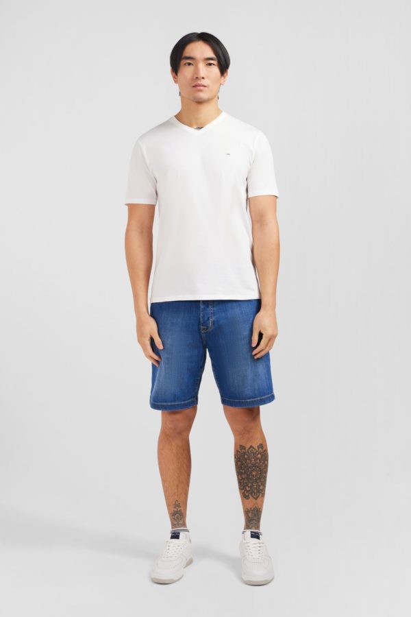 T-shirt Blanc Col V À Manches Courtes Eden Park – Image 6