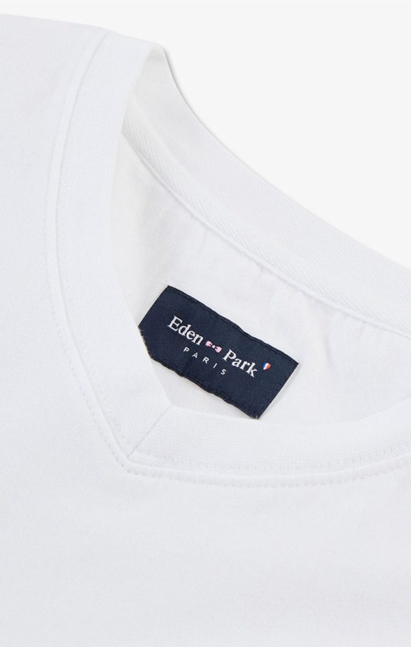 T-shirt Blanc Col V À Manches Courtes Eden Park – Image 7