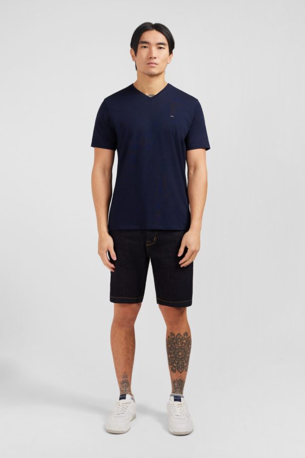T-shirt Bleu Marine Col V À Manches Courtes Eden Park – Image 6