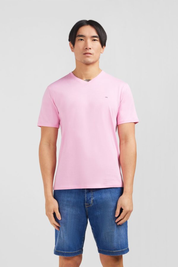 T-shirt Rose Col V À Manches Courtes Eden Park