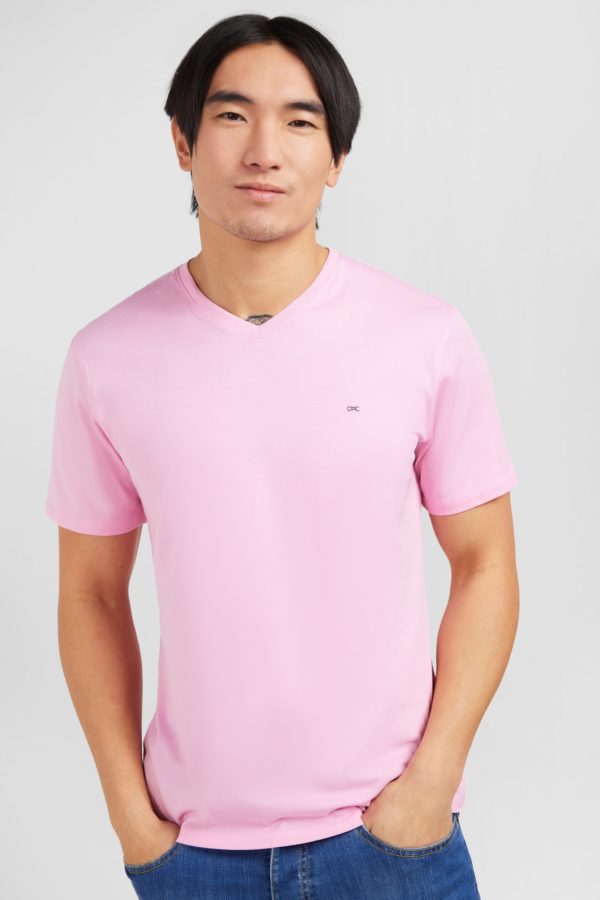 T-shirt Rose Col V À Manches Courtes Eden Park – Image 3