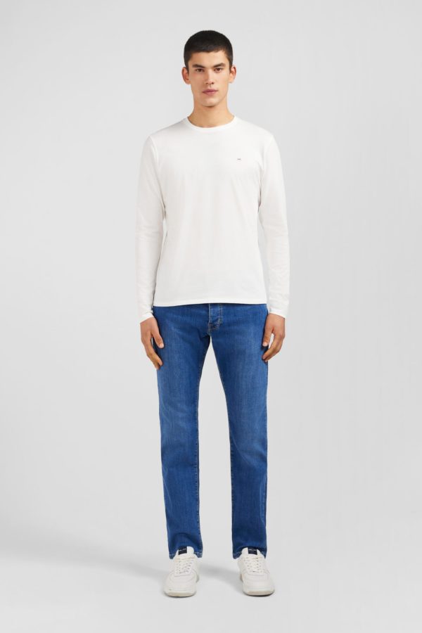 T-shirt Blanc Col Rond À Manches Longues Eden Park – Image 4