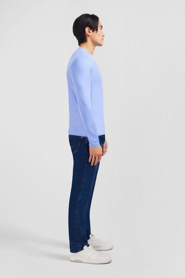 T-shirt Bleu Col Rond À Manches Longues Eden Park – Image 4