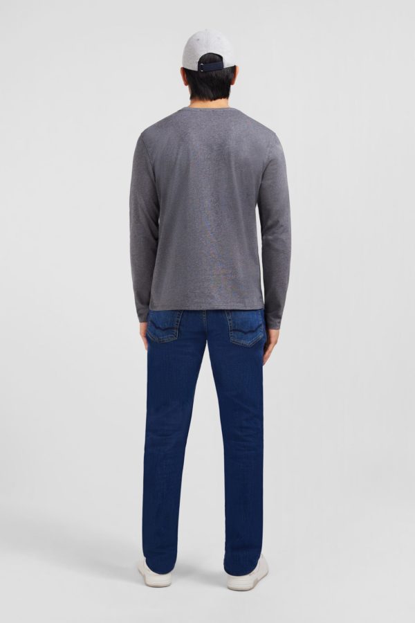 T-shirt Gris Col Rond À Manches Longues Eden Park – Image 6