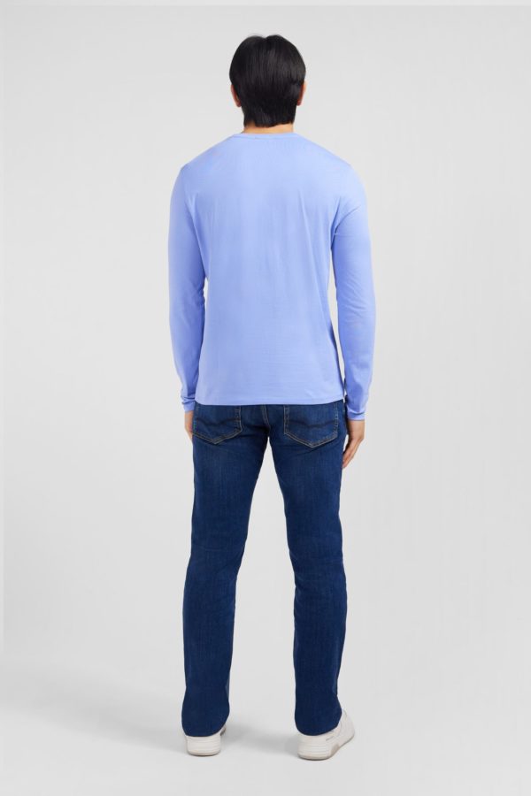 T-shirt Bleu Col V À Manches Longues Eden Park – Image 5