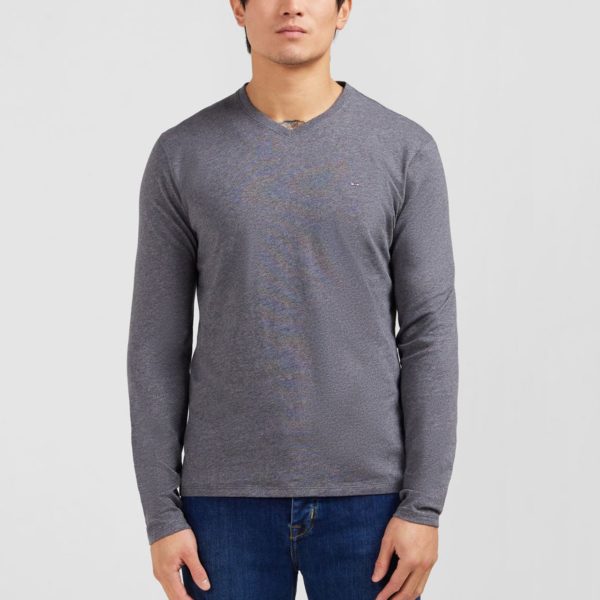 T-shirt Gris Col Rond À Manches Longues Eden Park