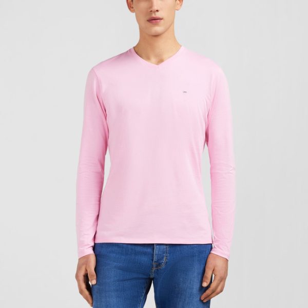 T-shirt Rose Col V À Manches Longues Eden Park