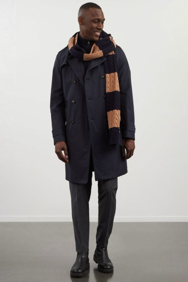 Trench Coat Déperlant Bleu Marine Eden Park