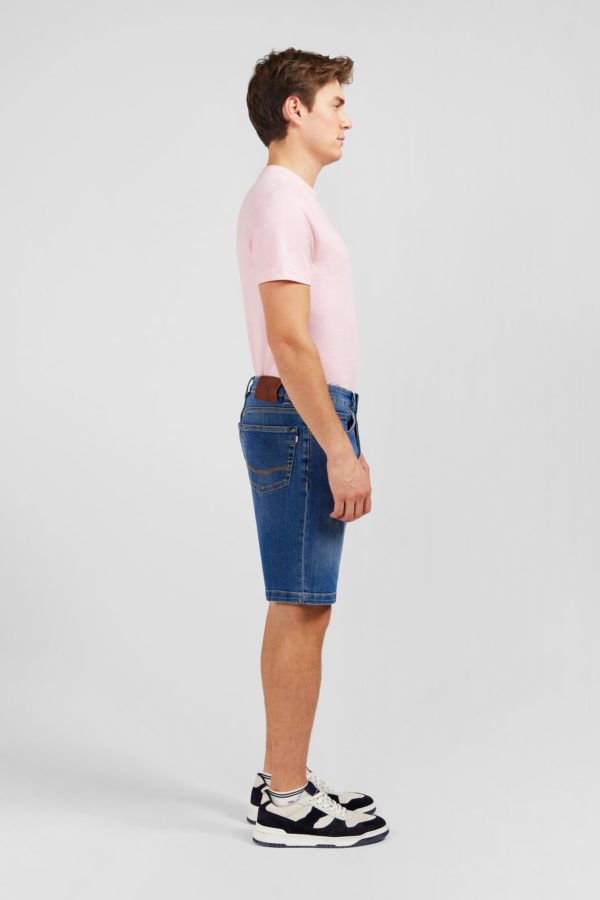 Bermuda Bleu Foncé En Jean Effet Délavé Eden Park – Image 3