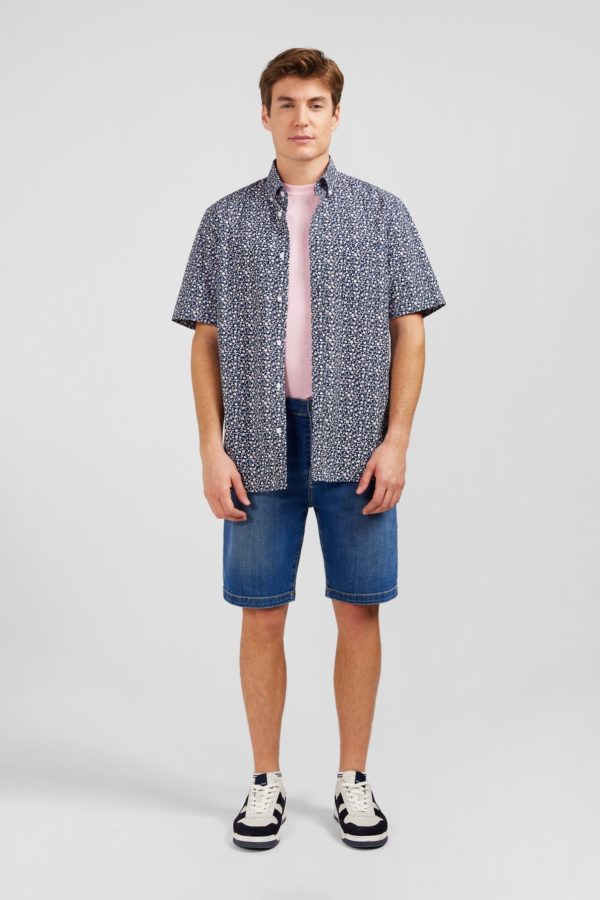 Bermuda Bleu Foncé En Jean Effet Délavé Eden Park – Image 2