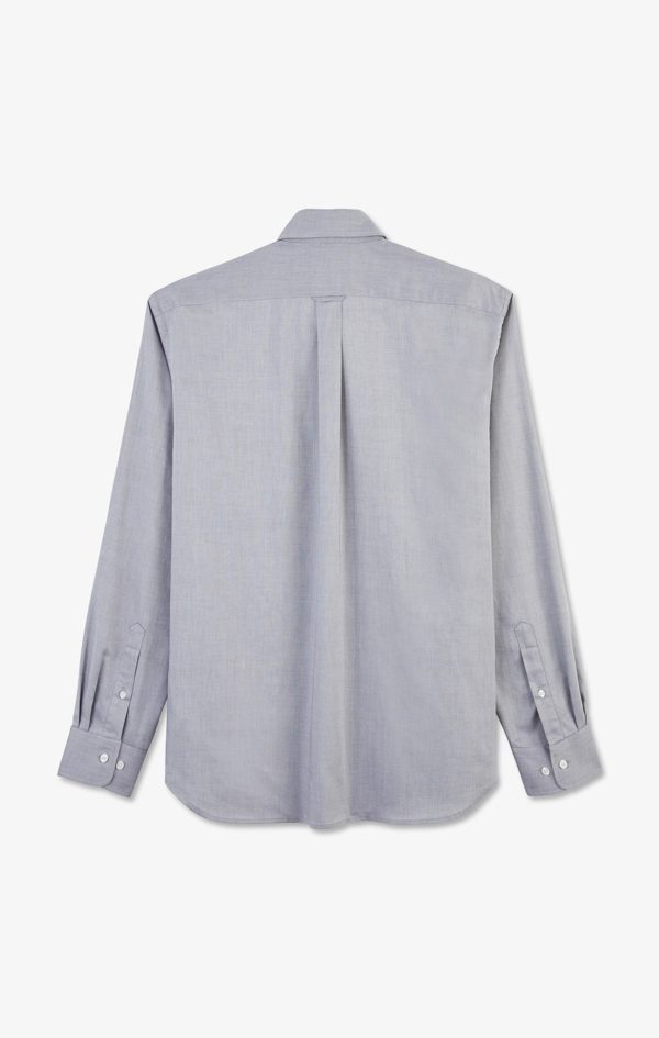 Chemise Gris Clair Unie En Coton Eden Park – Image 3
