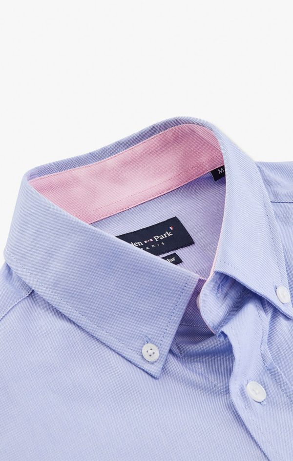 Chemise Bleue Unie En Coton Eden Park – Image 8