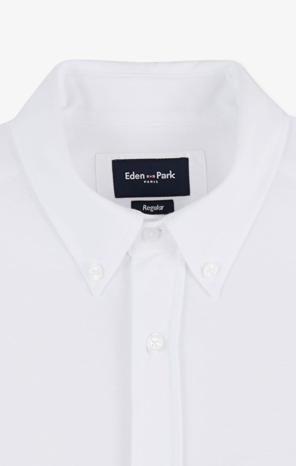 Chemise En Coton Pinpoint Blanc Eden Park – Image 7