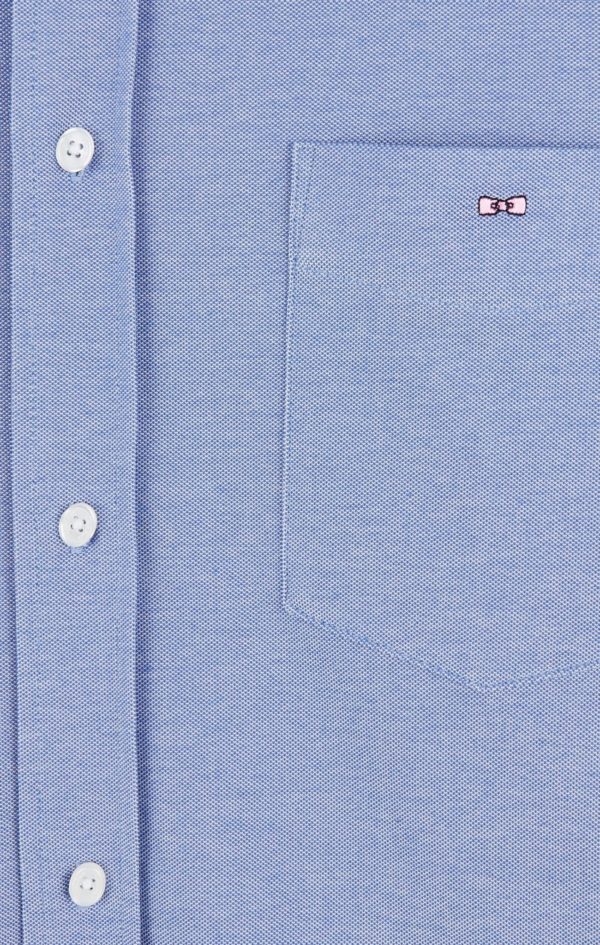 Chemise En Coton Pinpoint Bleu Eden Park – Image 8