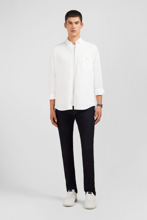 Chemise En Coton Pinpoint Blanc Eden Park – Image 6
