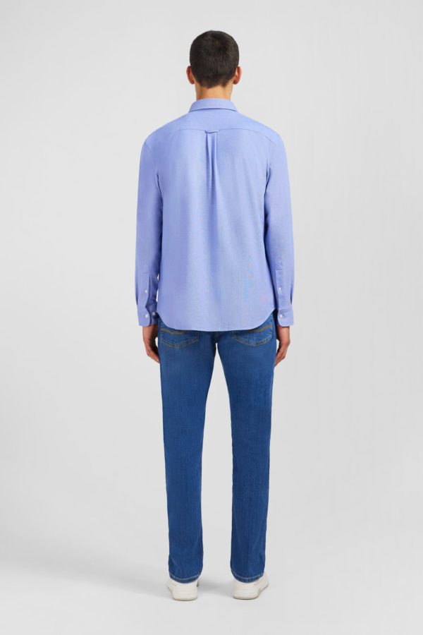 Chemise Slim En Coton Pinpoint Bleu Eden Park – Image 4