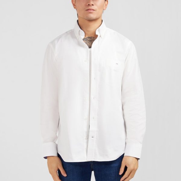 Chemise Blanche Unie En Coton Eden Park