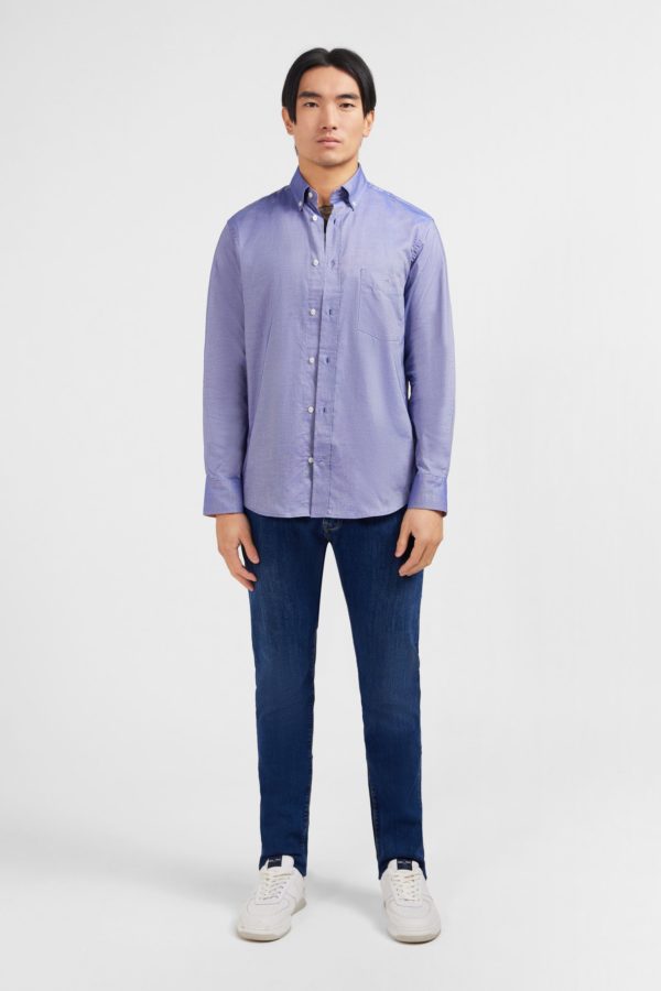 Chemise Bleu Marine Unie En Coton Eden Park – Image 6