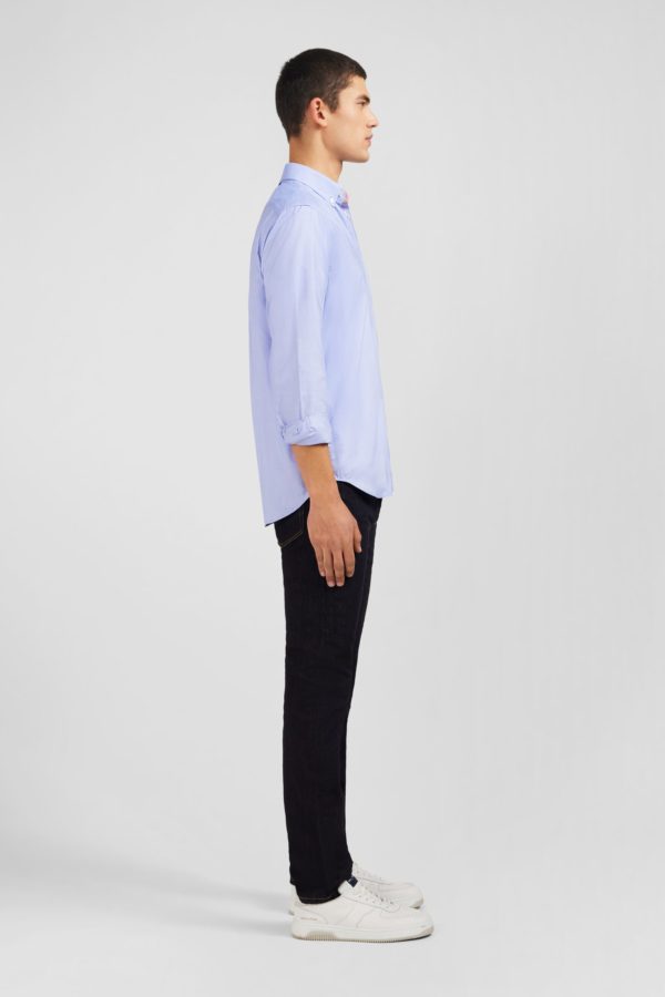 Chemise Bleue Unie En Coton Eden Park – Image 4