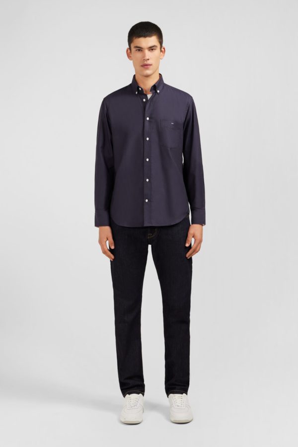 Chemise Gris Foncé Unie En Coton Eden Park – Image 6