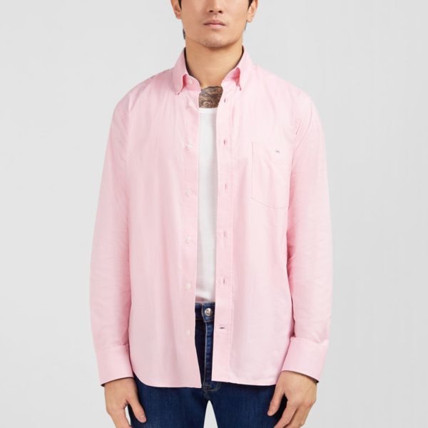 Chemise Rose Unie En Coton Eden Park