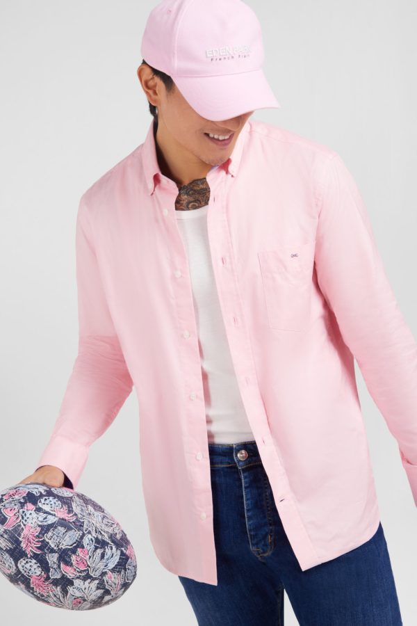 Chemise Rose Unie En Coton Eden Park – Image 2