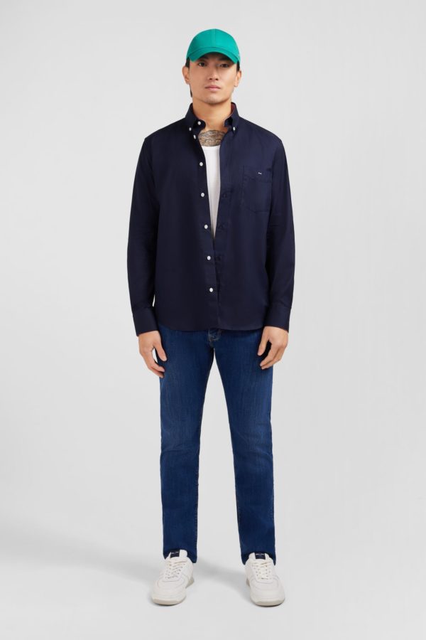 Chemise Bleu Foncé En Twill De Coton Eden Park – Image 6
