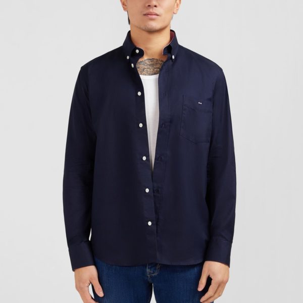 Chemise Bleu Foncé En Twill De Coton Eden Park