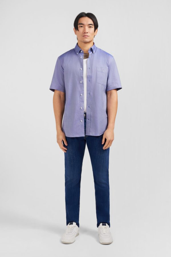 Chemisette Bleu Marine Unie En Coton Eden Park – Image 6