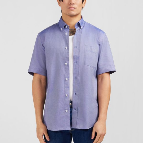 Chemisette Bleu Marine Unie En Coton Eden Park