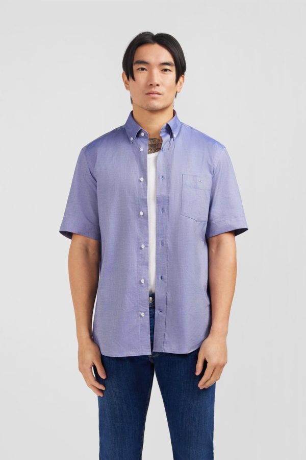 Chemisette Bleu Marine Unie En Coton Eden Park