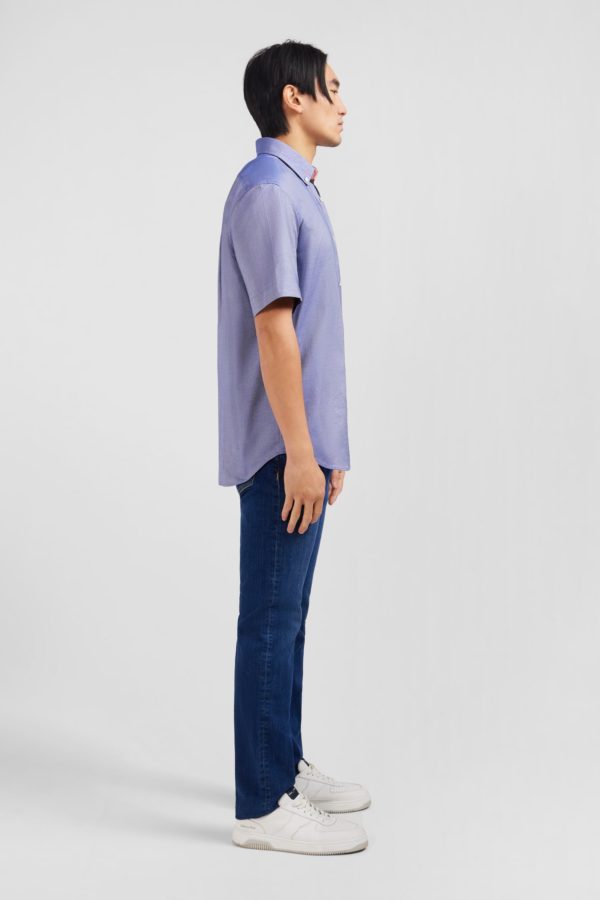Chemisette Bleu Marine Unie En Coton Eden Park – Image 4