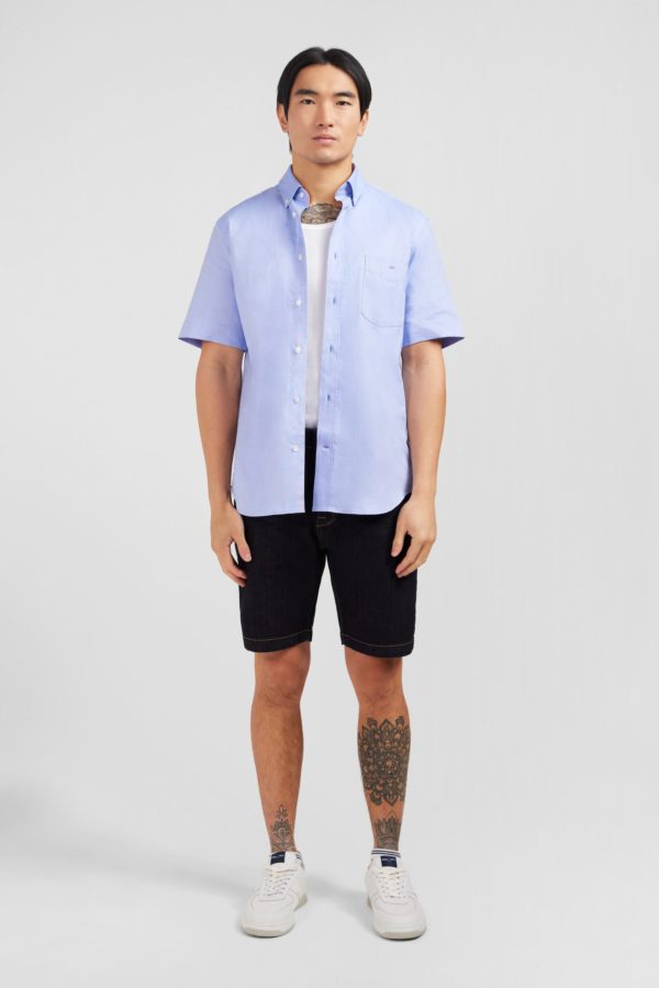 Chemisette Bleu Unie En Coton Eden Park – Image 6