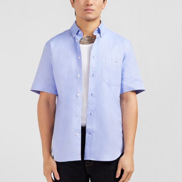 Chemisette Bleu Unie En Coton Eden Park