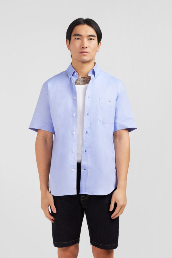 Chemisette Bleu Unie En Coton Eden Park