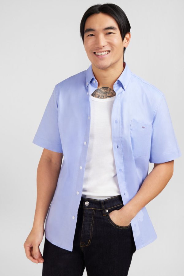 Chemisette Bleu Unie En Coton Eden Park – Image 2
