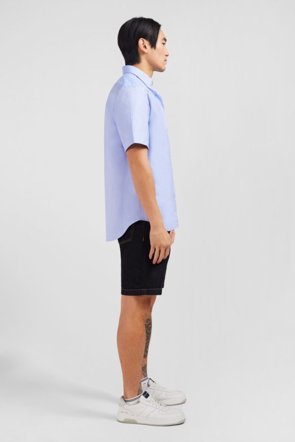 Chemisette Bleu Unie En Coton Eden Park – Image 4